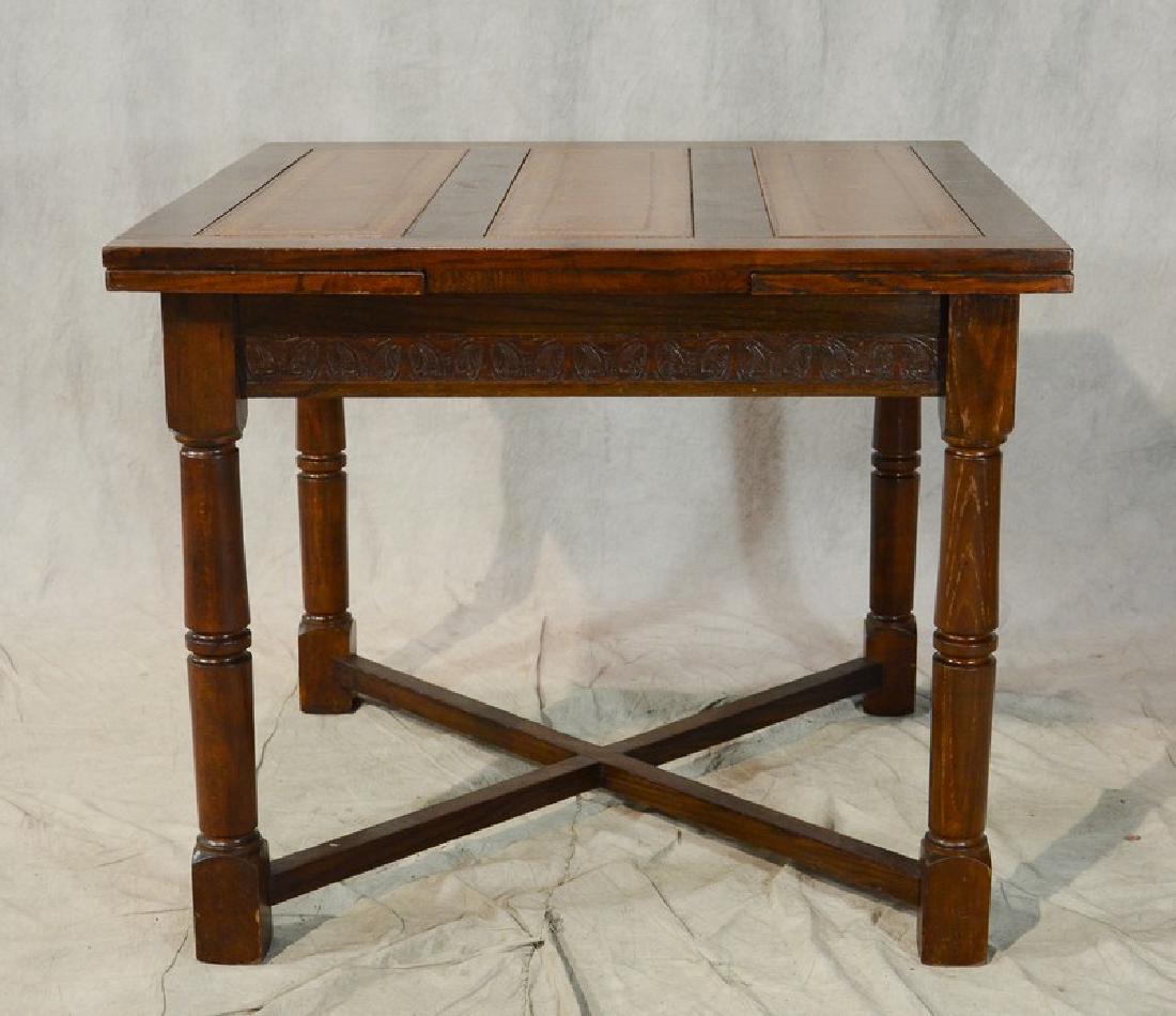 Oak Edwardian leathertop draw leaf kitchen table (1 of 2)