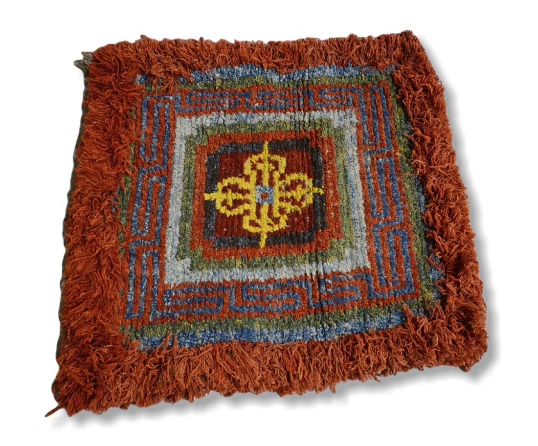 Circa 1900's Tibetan Wangden Meditation Mat 3'2" x 3'5" (1 of 1)