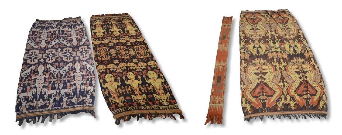 Lot of (4) Indonesian Ikat Textiles (1 of 3)