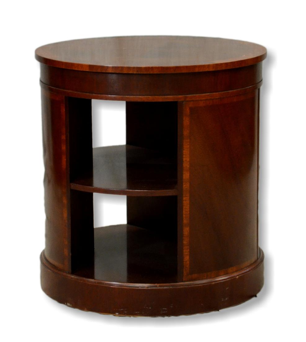 Mahogany Baker drum table/bookcase (1 of 1)