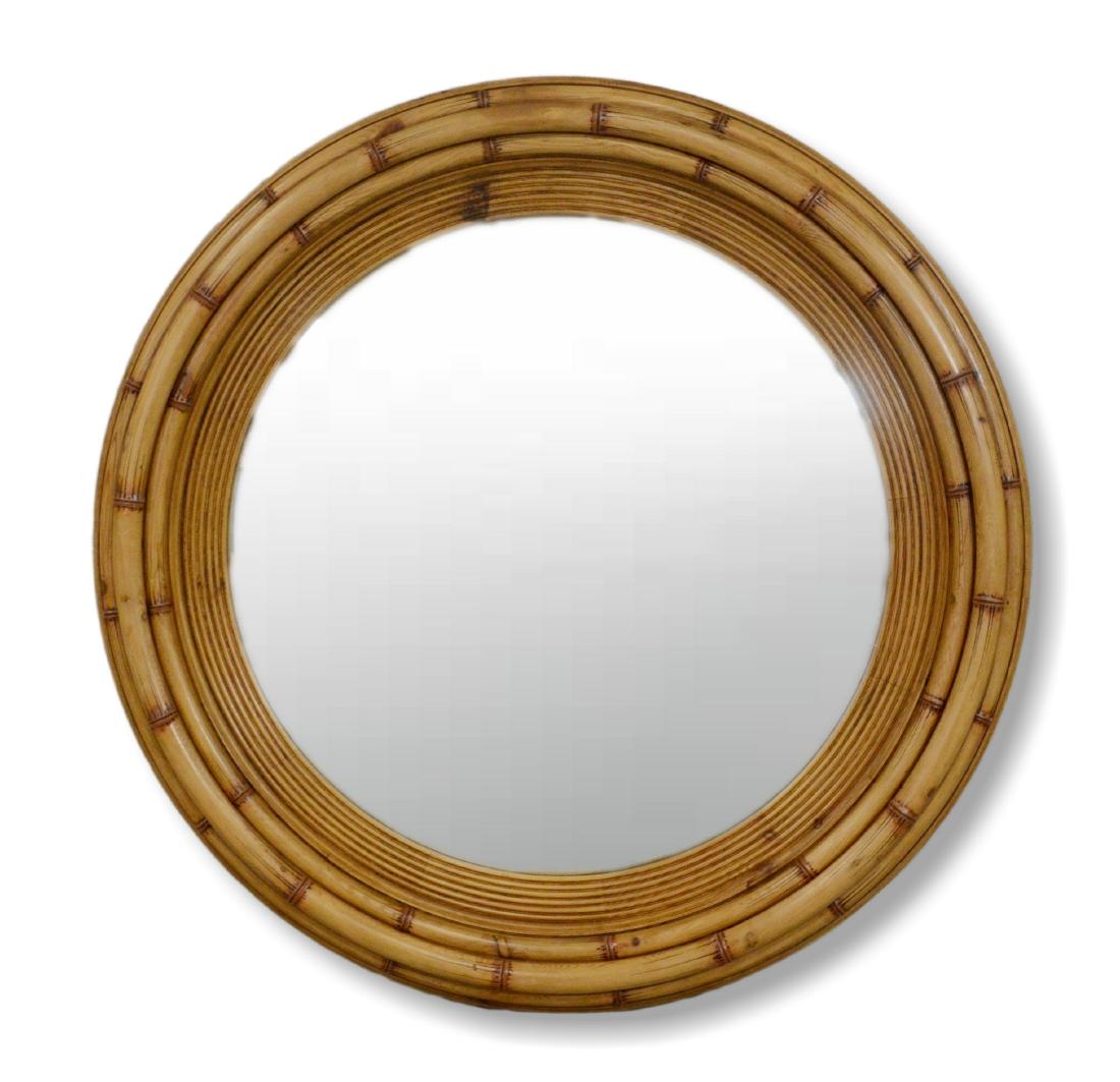 Faux bamboo bullseye wall mirror (1 of 1)