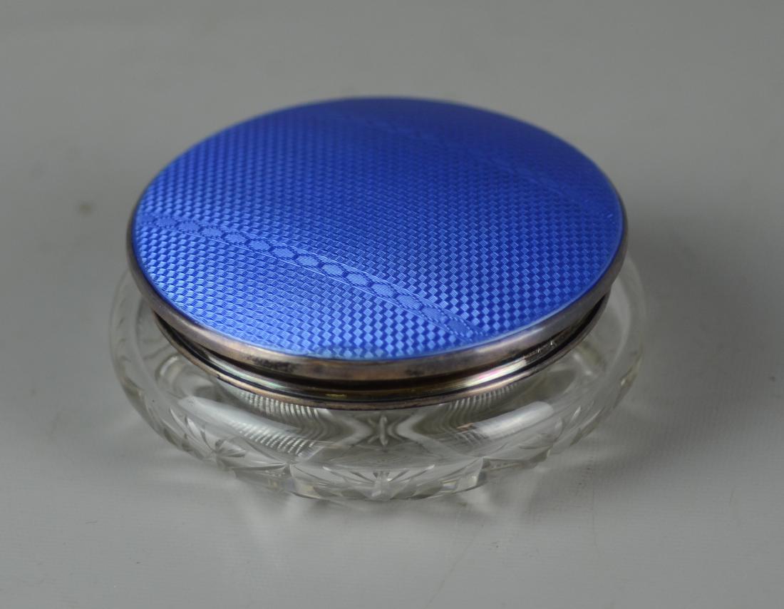 Cut Glass & Enameled Powder Box (1 of 3)