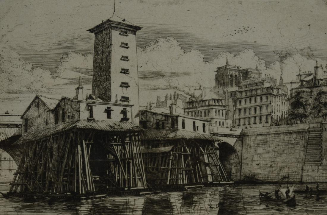 Charles Meryon Etching "La Pomp Notre Dame" (1 of 4)