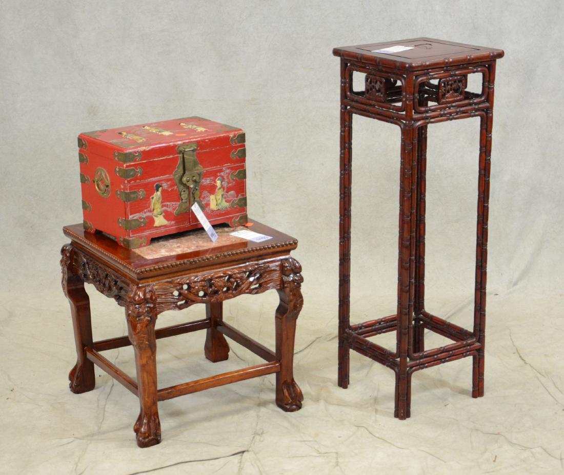 3 pc Asian lot, 2 tables, jewelry chest (1 of 1)
