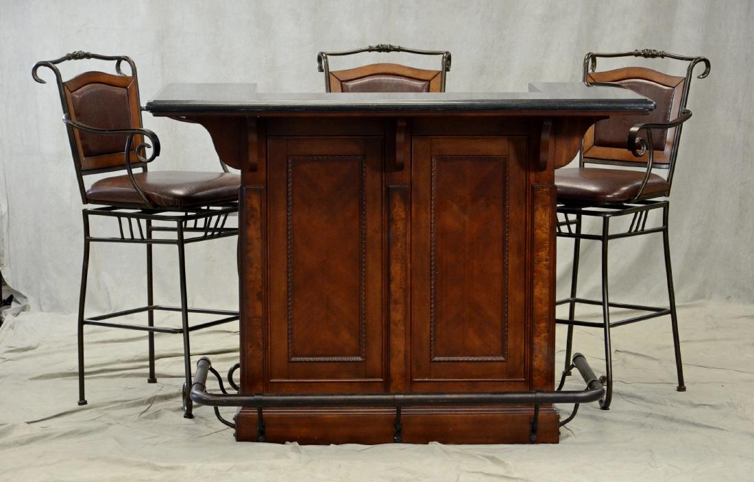 Legends Furniture granite bar w/ 3 bar stools (1 of 2)