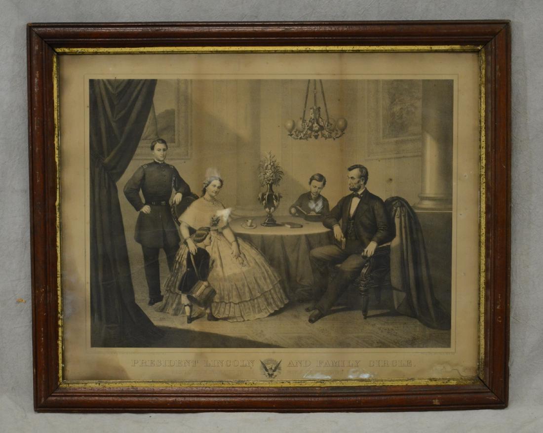 19th c. Print "President Lincoln and Family Circle" (1 of 1)