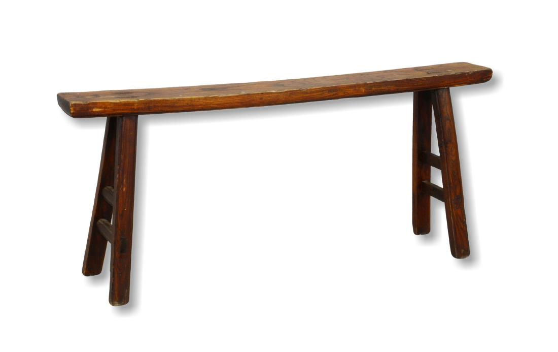 Narrow oak saddle makers bench, 19th c (1 of 2)