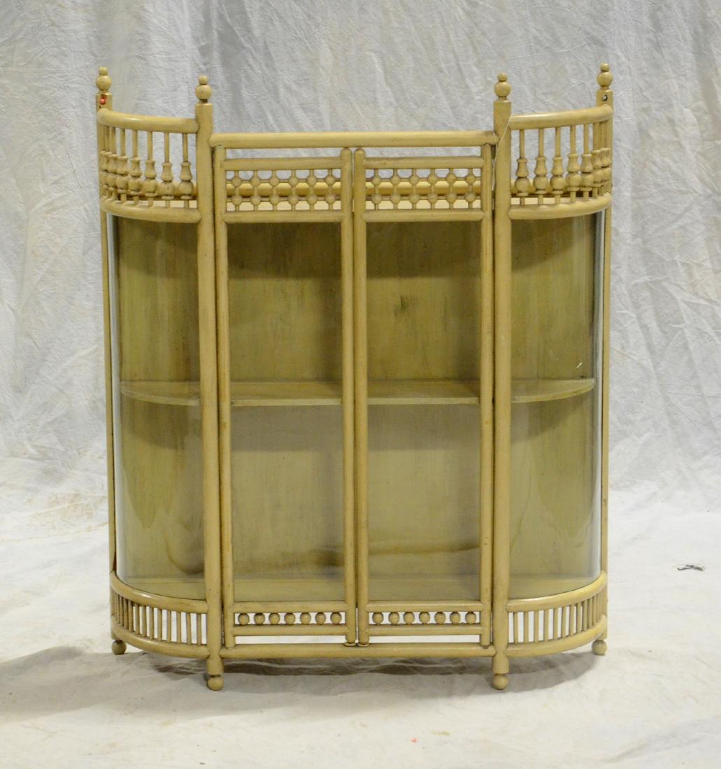 Oak stick and ball hanging curio cabinet, c 1900 (1 of 1)