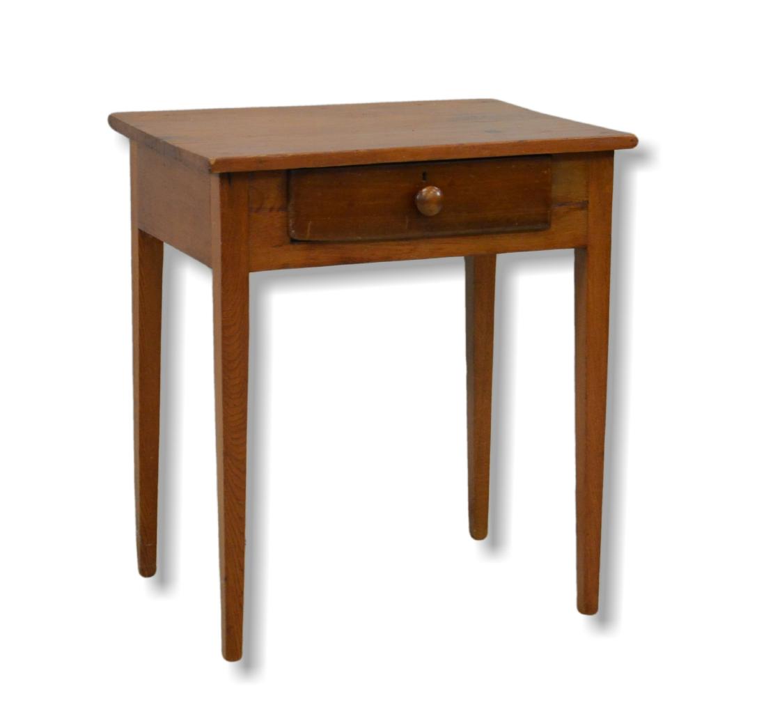 Pine Hepplewhite 1 drawer stand, 19th c (1 of 1)
