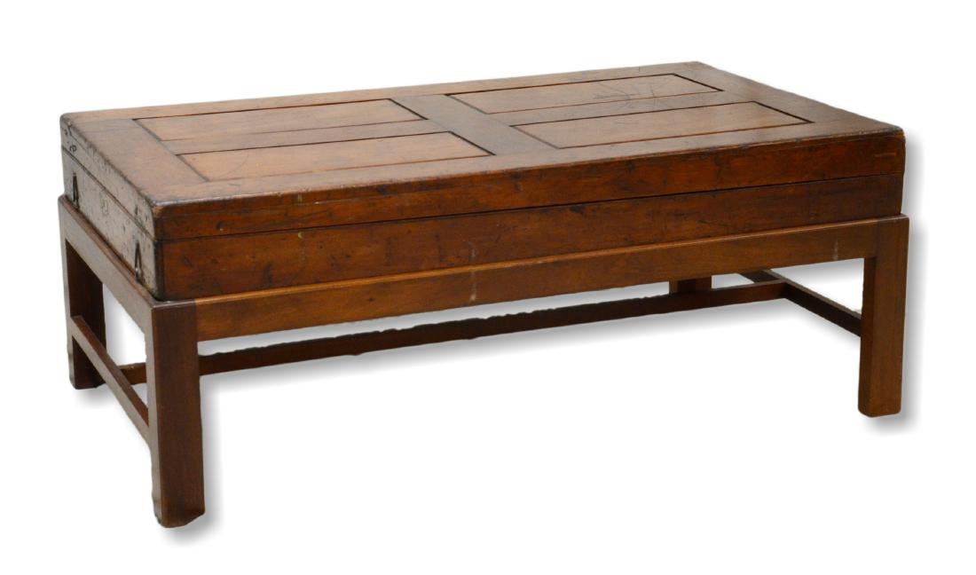 Teak and mahogany ships hatch coffee table (1 of 2)