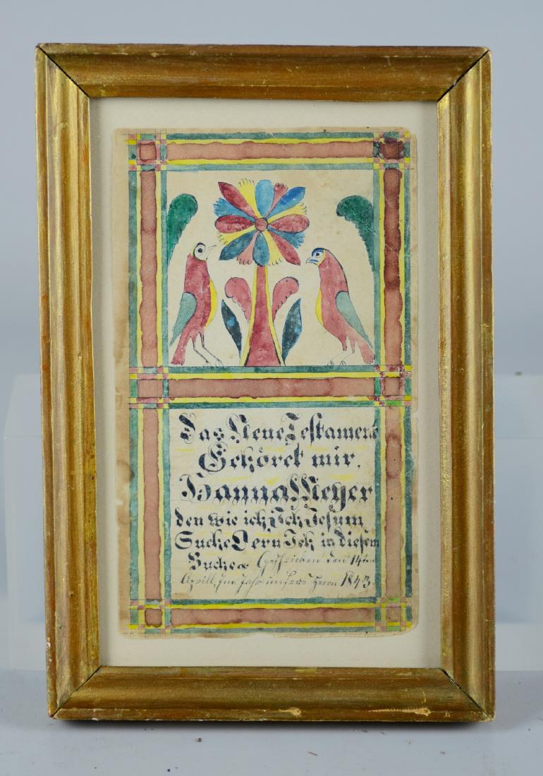 Fraktur bookplate with birds (1 of 1)