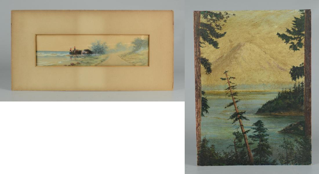 (2) Paintings Lake Scenes (1 of 4)
