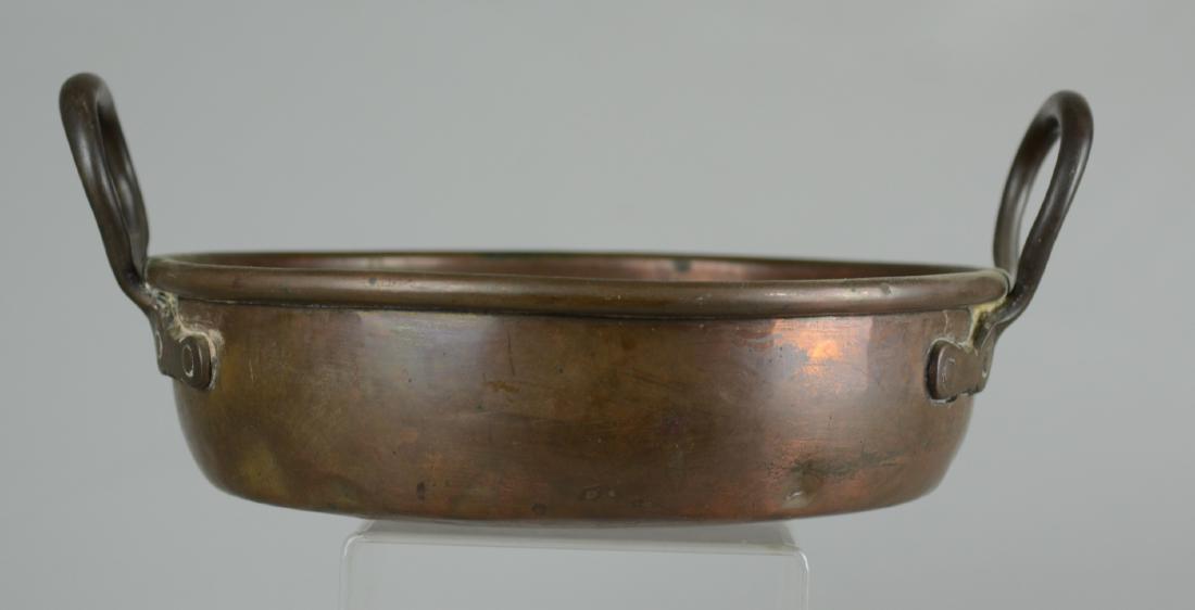 Copper pan with double brass handles, 12" d (1 of 1)