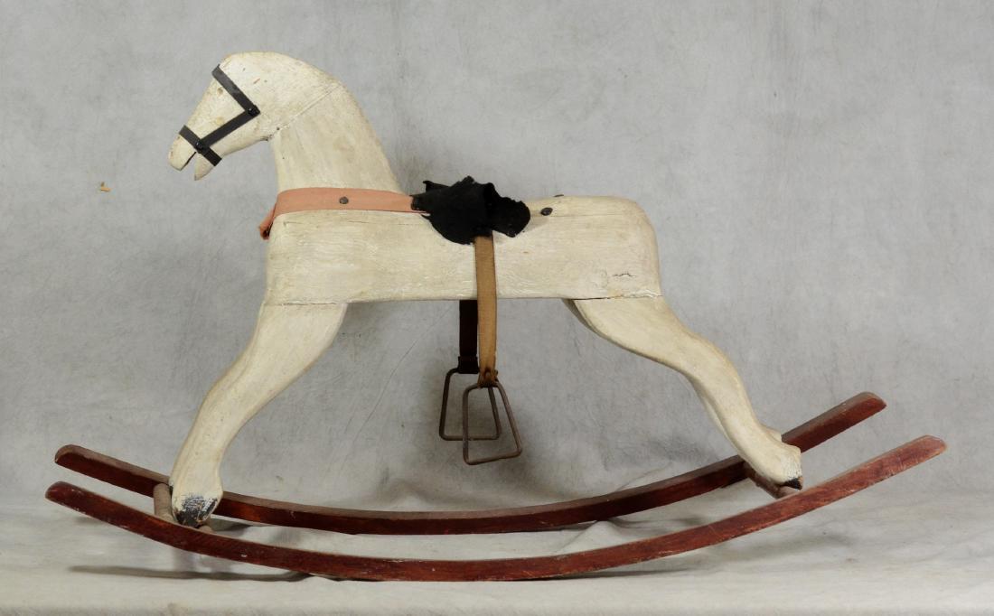 Carved and painted wood rocking horse (1 of 1)