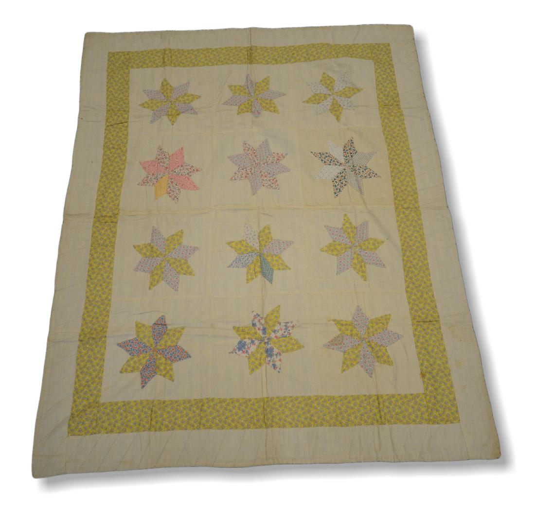Crib quilt, 12 patch star design (1 of 4)