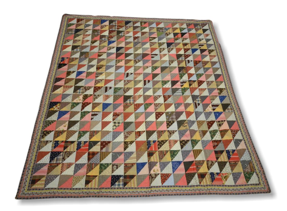 Block and triangle patchwork quilt (1 of 2)