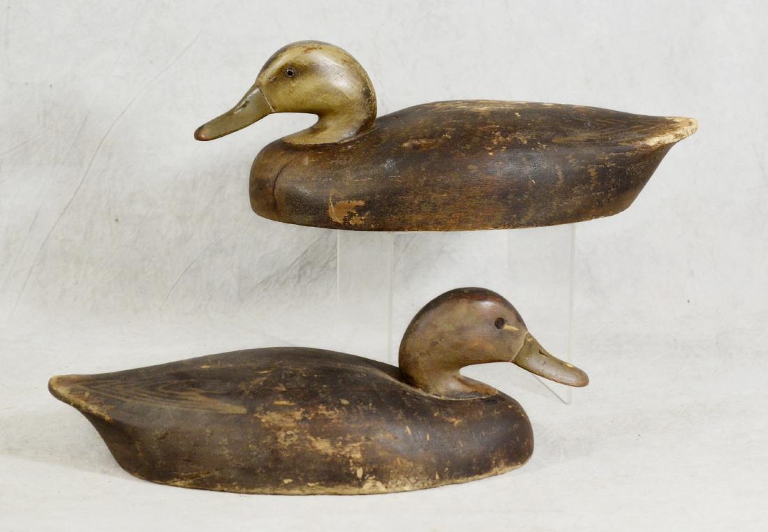 Pr carved & painted wood duck decoys (1 of 1)