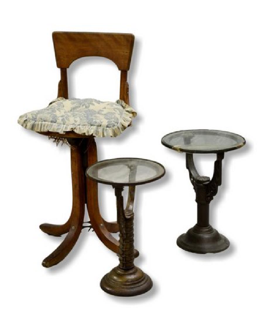 2 water boiler stands made into tables with high back (1 of 1)