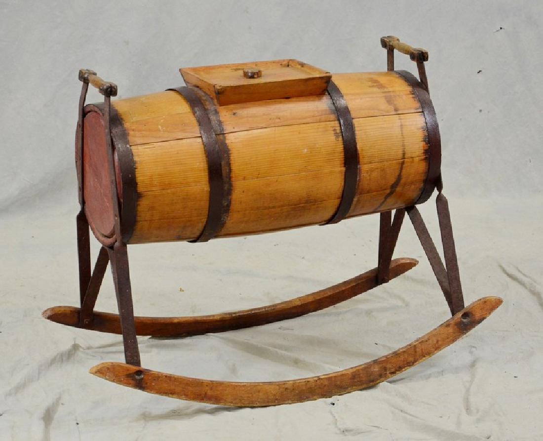 Pine barrel butter churn on rockers (1 of 2)