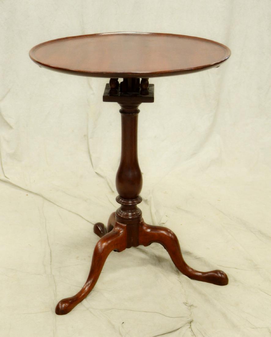 Mahogany dish top birdcage candlestand, 18th c (1 of 1)