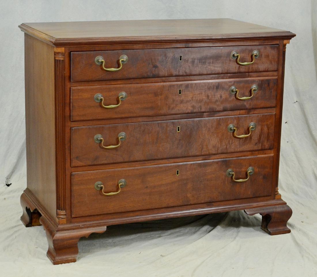 Mahogany Chippendale 4 drawer bureau, 18th c (1 of 13)