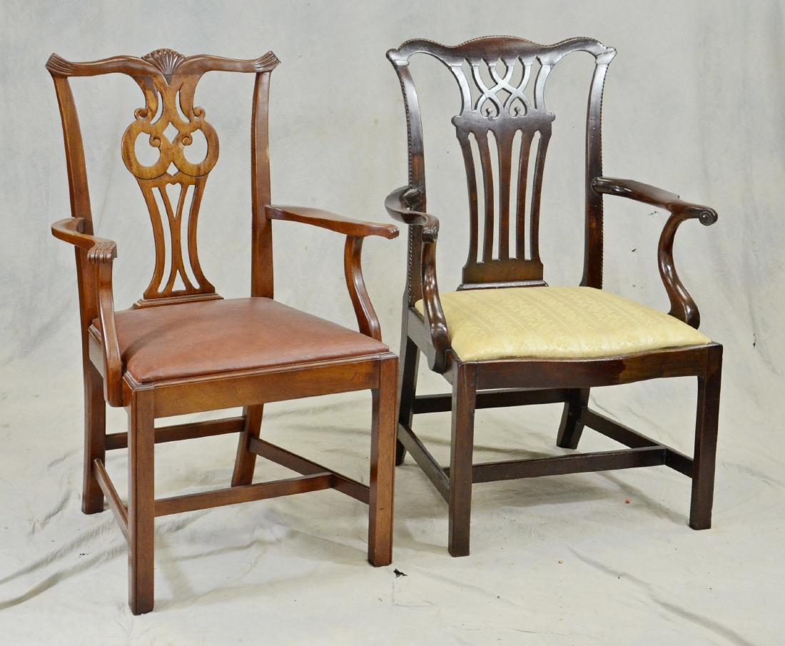 (2) Chippendale style armchairs, one 19th c (1 of 9)