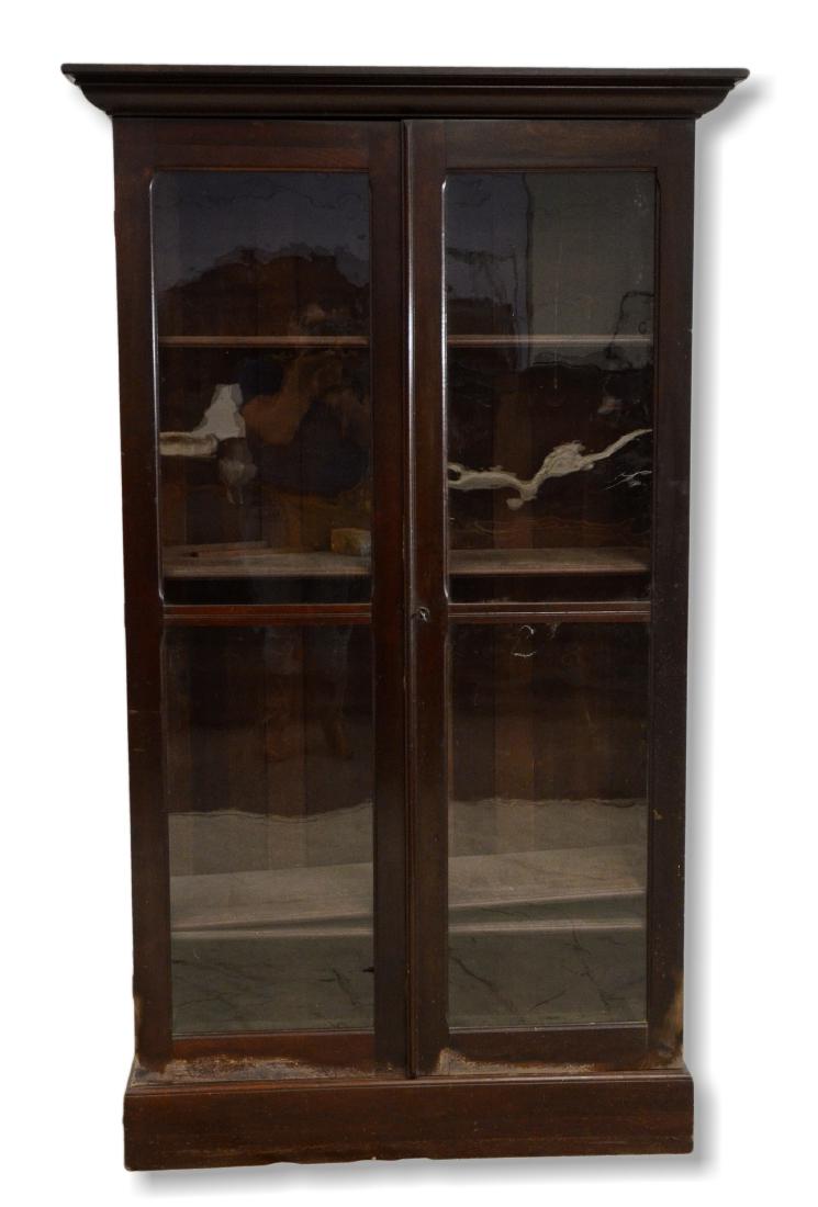 Walnut Victorian 2-door bookcase (1 of 1)