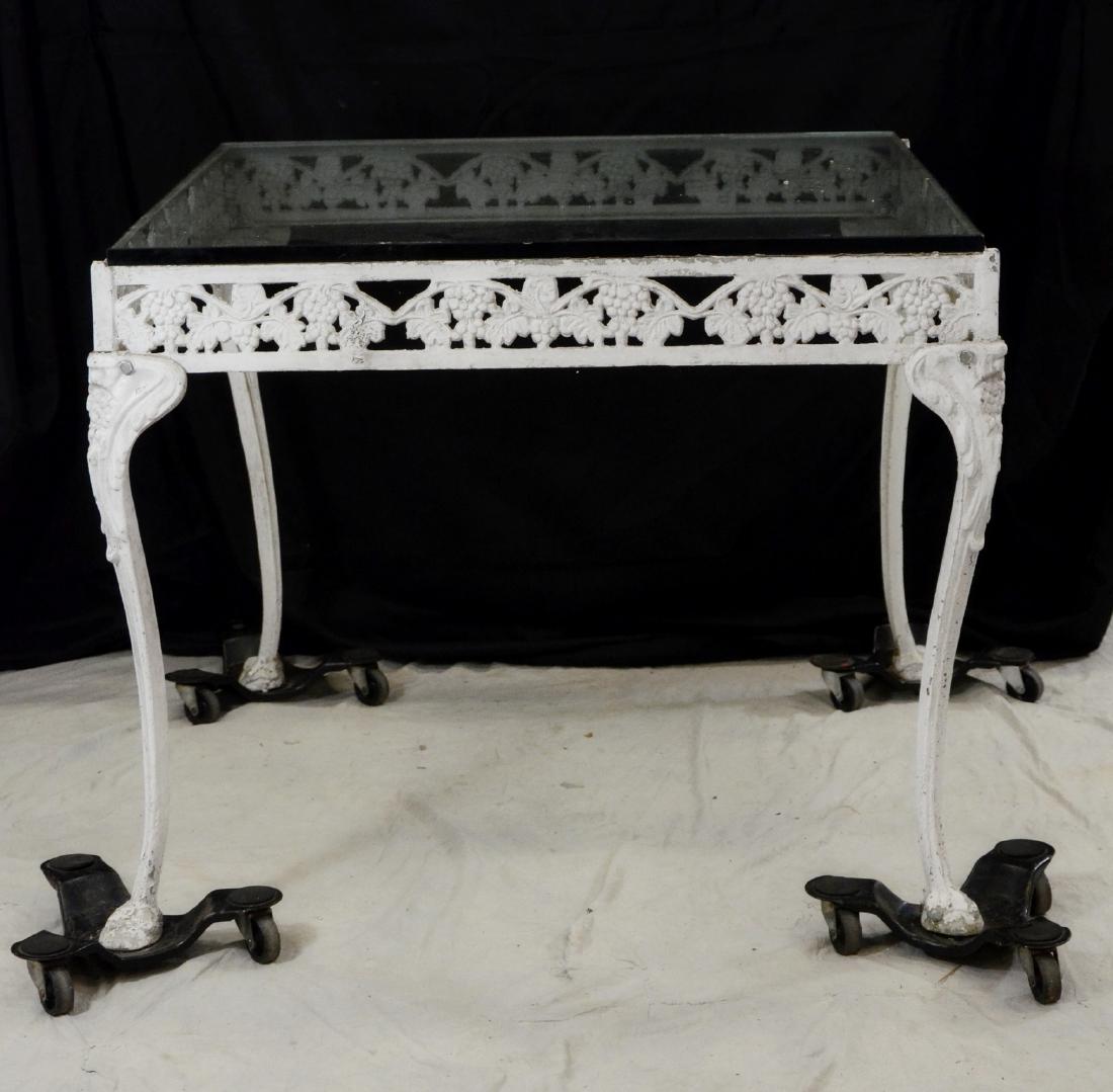 Square white metal garden table (1 of 1)