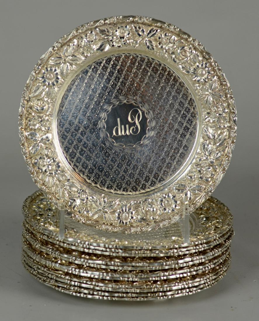 (12) Schofield Baltimore Rose Sterling B&B Plates (1 of 4)