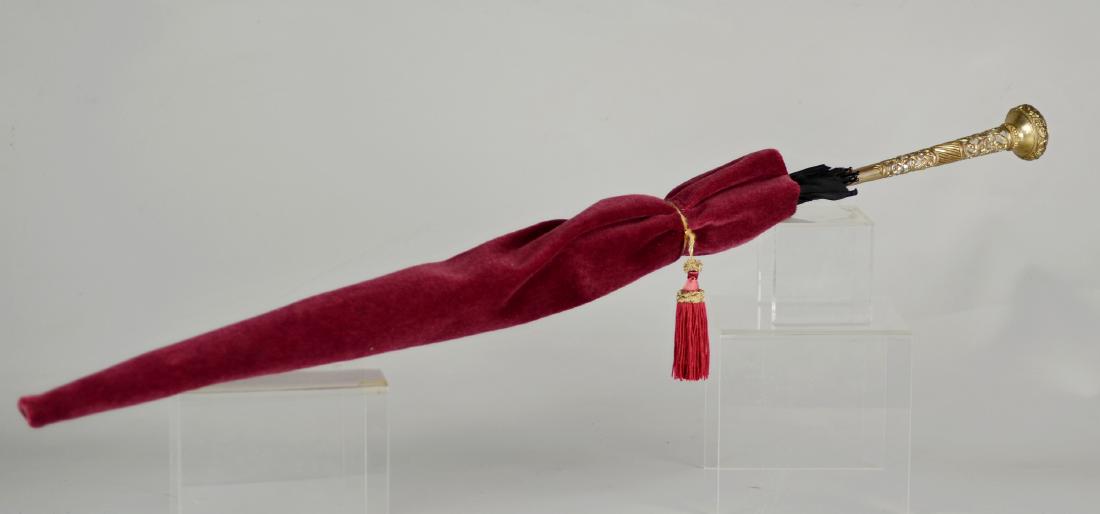 Victorian parasol, YG & MOP handle (1 of 5)