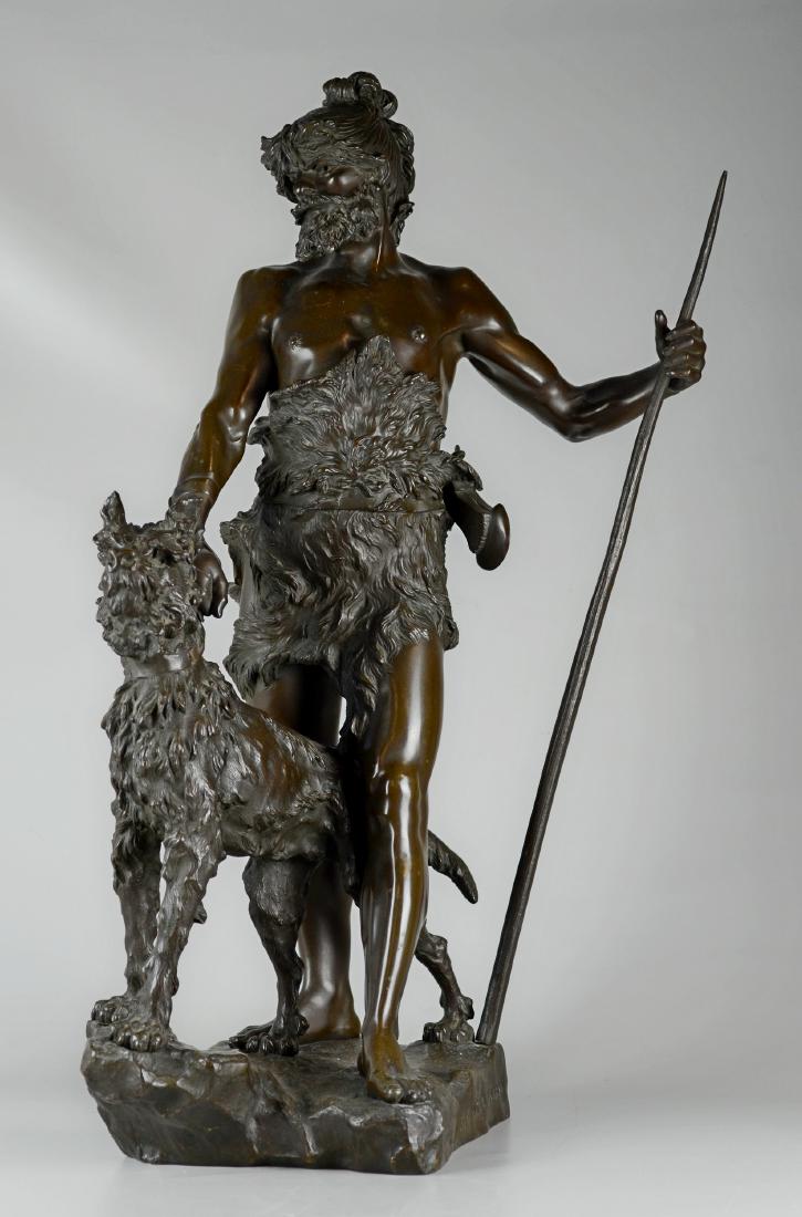 Marcel Debut Bronze Sculpture Hunter and His Dog (1 of 6)