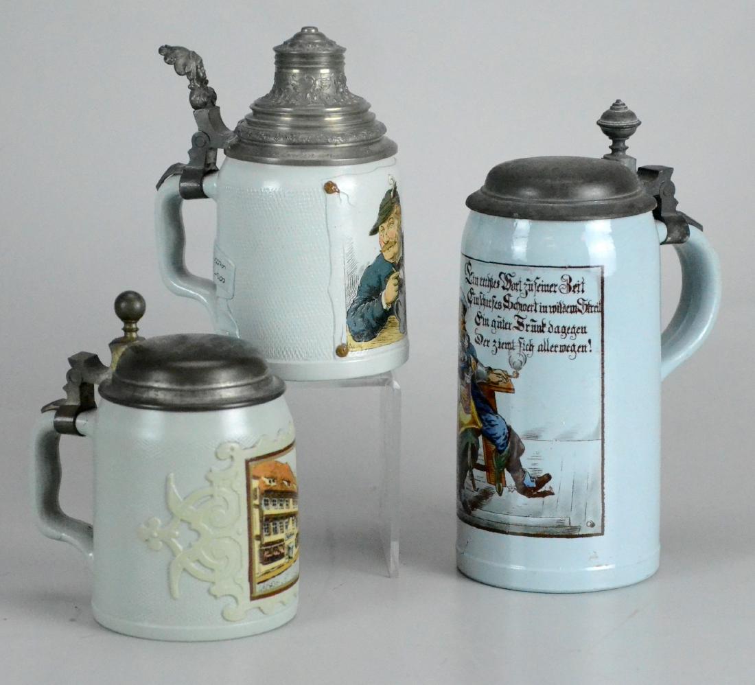 (3) Mettlach steins, 1644, 1698, 1526 (1 of 7)