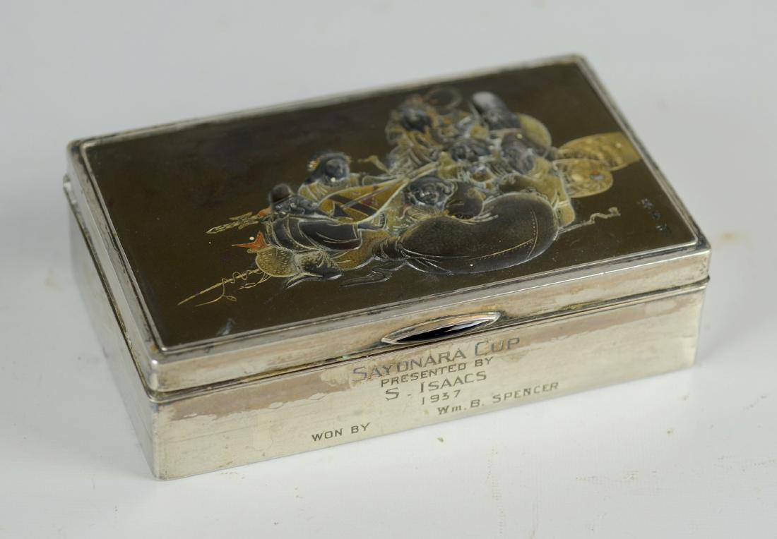 Japanese Silver and Mixed Metal Cigarette Box (1 of 4)