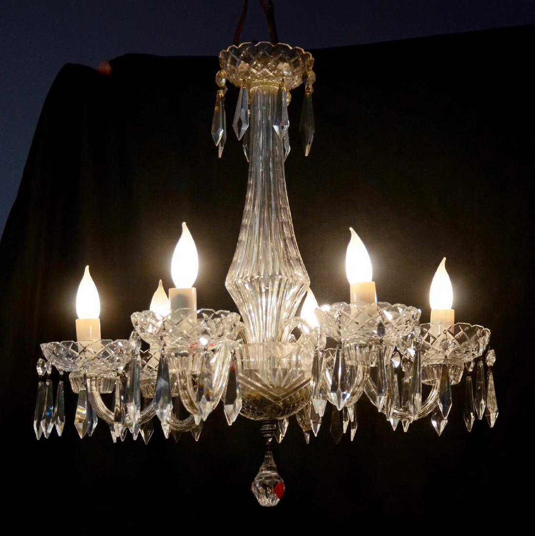 6 arm Waterford crystal chandelier, 24"