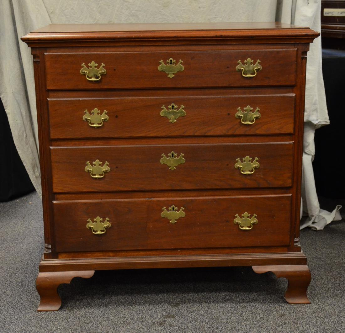 Walnut Chippendale 4 Drawer Bureau (1 of 3)