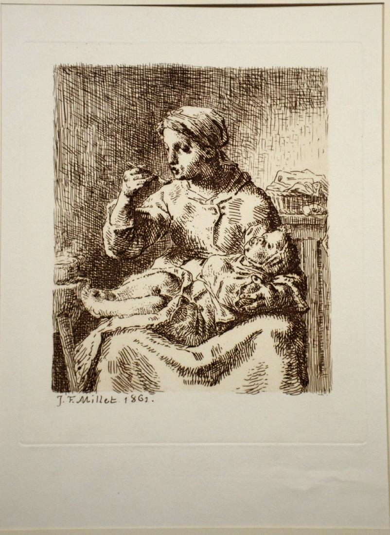 Jean Francoise Millet (French, 1814-1875), drypoint (1 of 2)