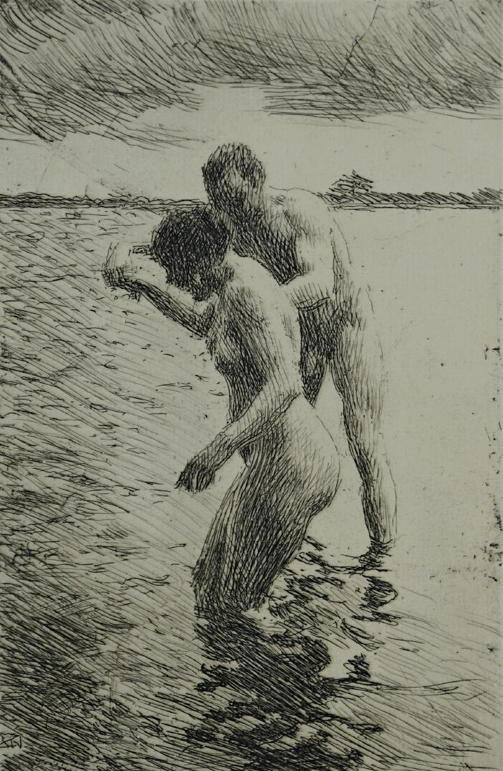 Anders Zorn (Swedish, 1860-1920), drypoint etching on (1 of 3)