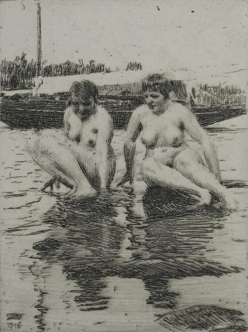 Anders Zorn (Swedish, 1860-1920), drypoint etching on (1 of 3)