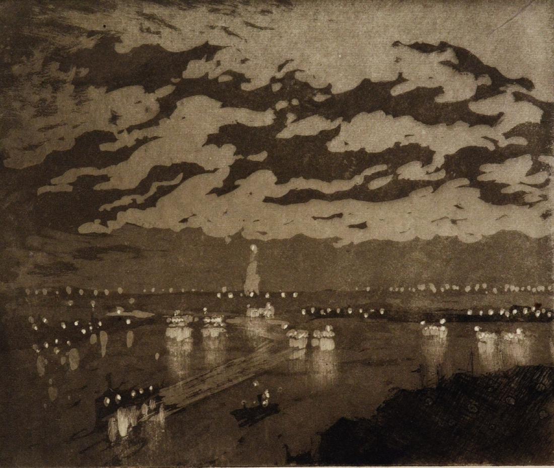 Joseph Pennell (American, 1860-1926), etching with (1 of 3)