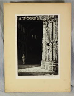 Sydney Lee (English, 1866-1949), aquatint "Entrance to: Sydney Lee (English, 1866-1949), aquatint "Entrance to Cathedral", pencil signed, 13-1/2" x 9-1/4" pl, 20" x 14-3/4" sheet, very good condition