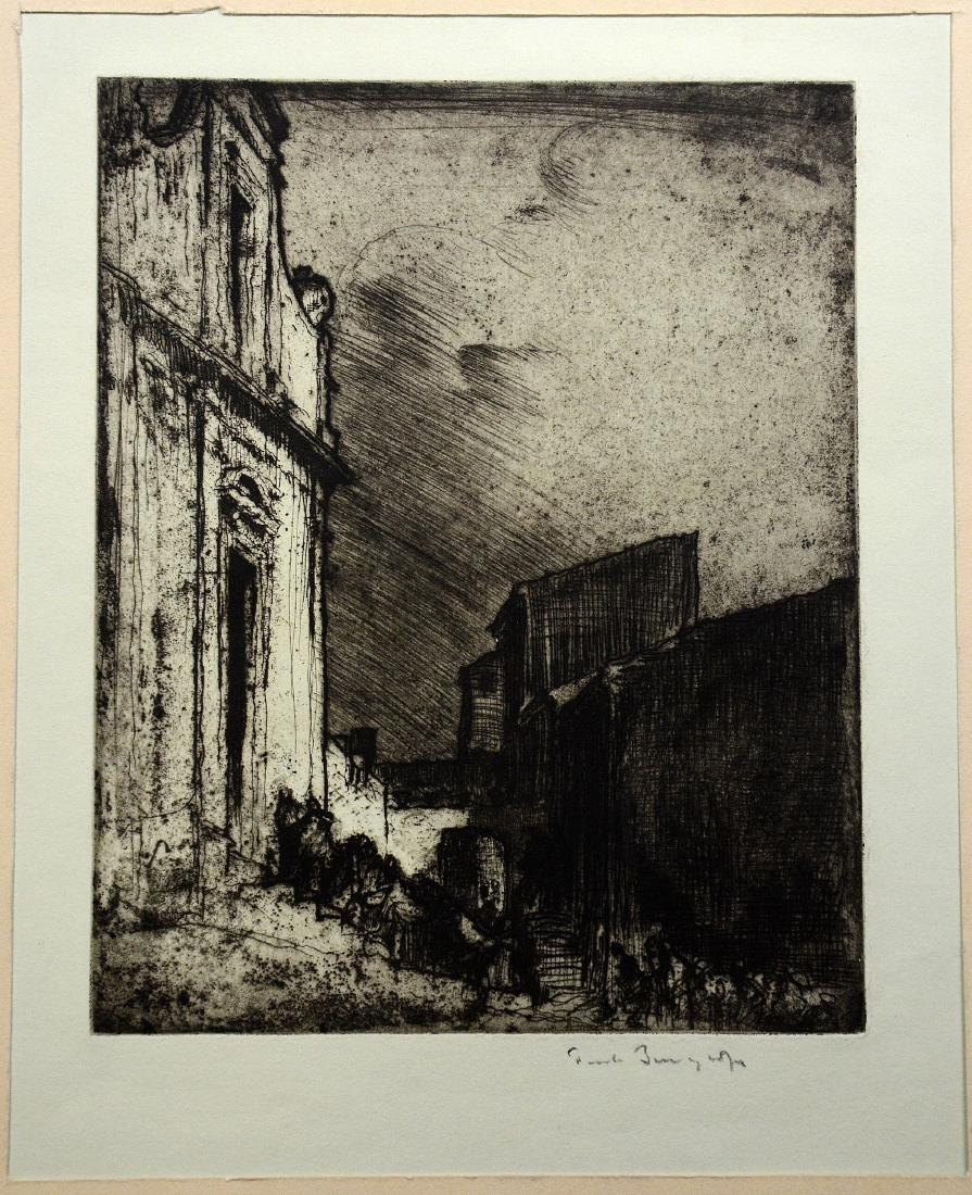 Frank Brangwyn (English, 1867-1956), drypoint etching (1 of 2)