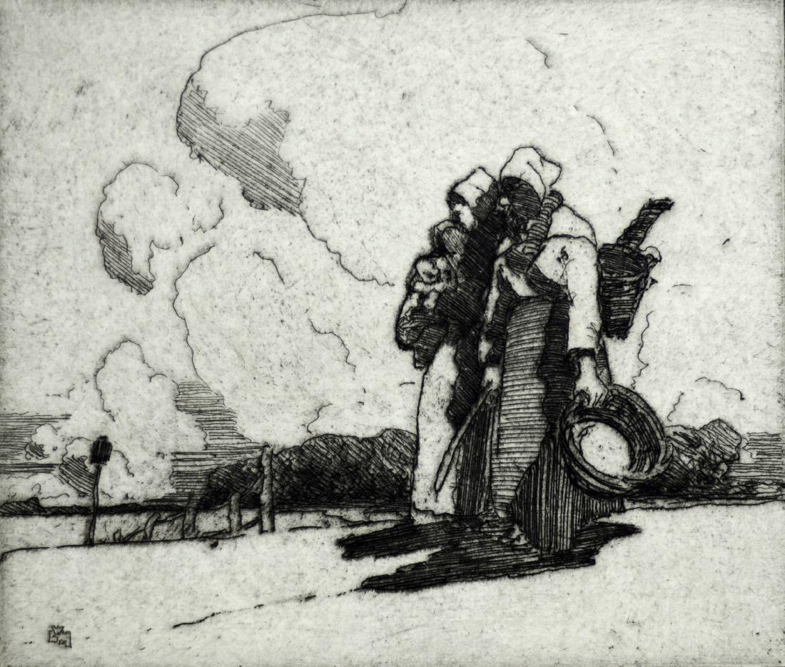 William Lee Hankey (British, 1869-1952), drypoint (1 of 3)
