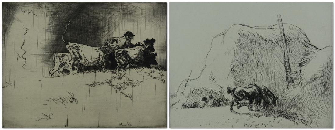 Edmund Blampied (English, 1886-1996), (2) drypoint (1 of 10)