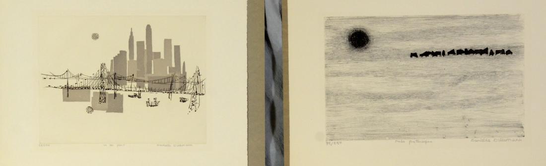 Danielle Dillemann (French, 1930-1986), (2) etchings on (1 of 5)