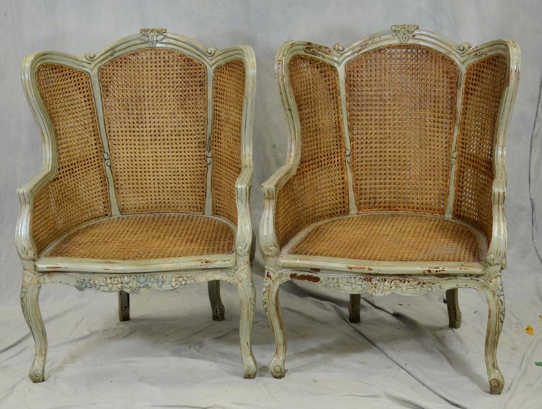 Pair Louis Xv Style Caned Bergeres (1 of 1)