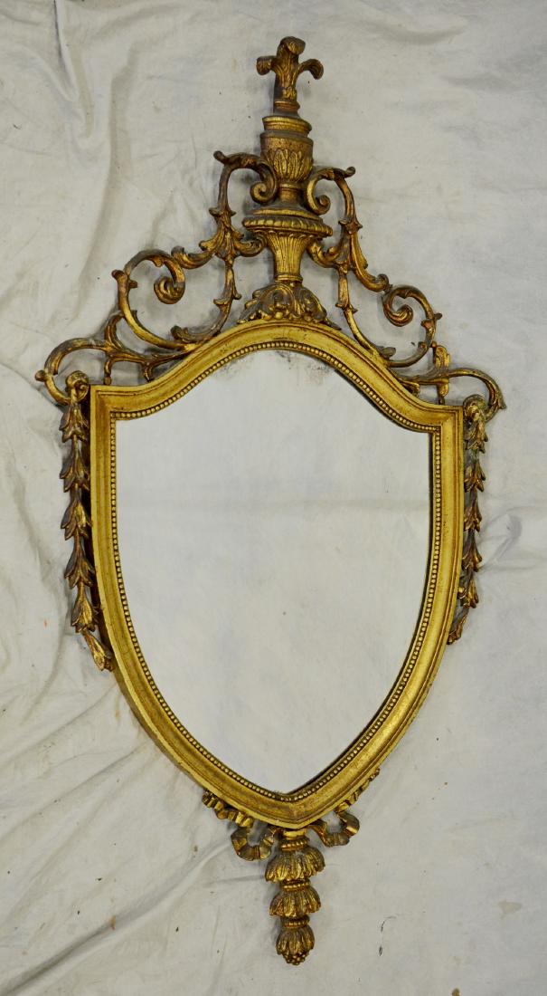French Style Gilt Carved Shield Mirror (1 of 1)