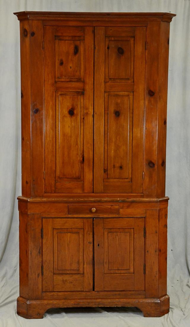 Pine 2Pc Corner Cupboard (1 of 1)