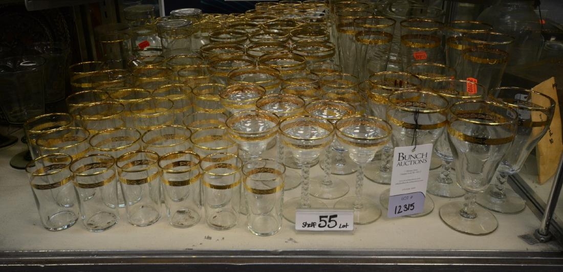 Shelf #55 - Gold Trimmed Glassware (1 of 1)