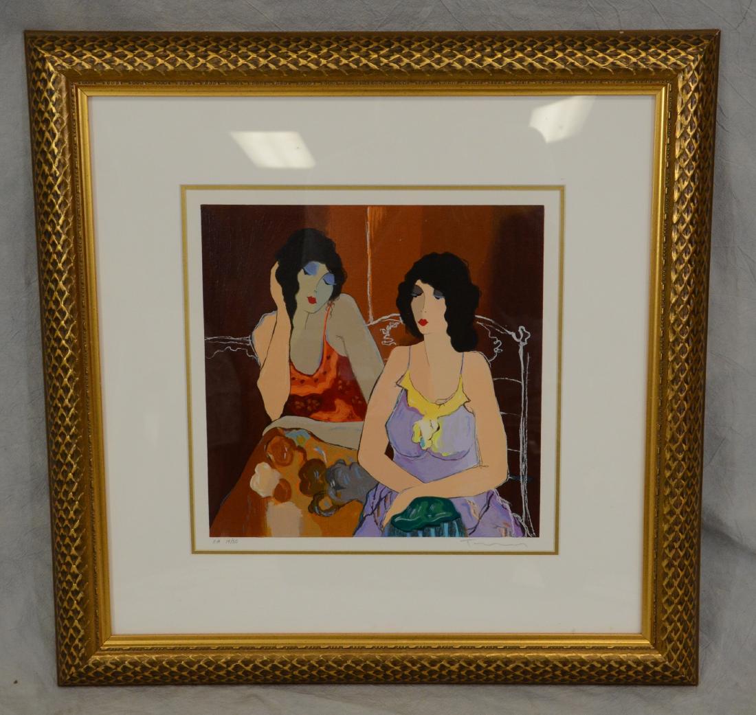 Itzchak Tarkay Serigraph, "Ashley And Abigail" (1 of 4)