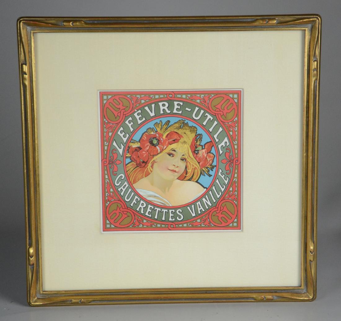 Alphonse Maria Mucha Lithographic Biscuit Label, (1 of 4)